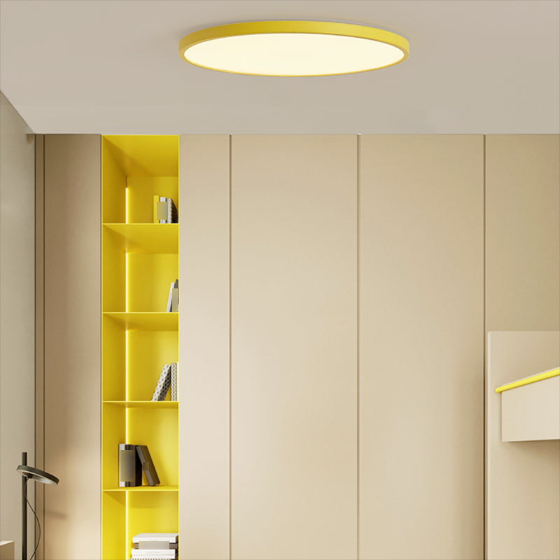 Lámpara de techo de forma redonda de estilo moderno, lámpara montada en techo de metal, 1 luz