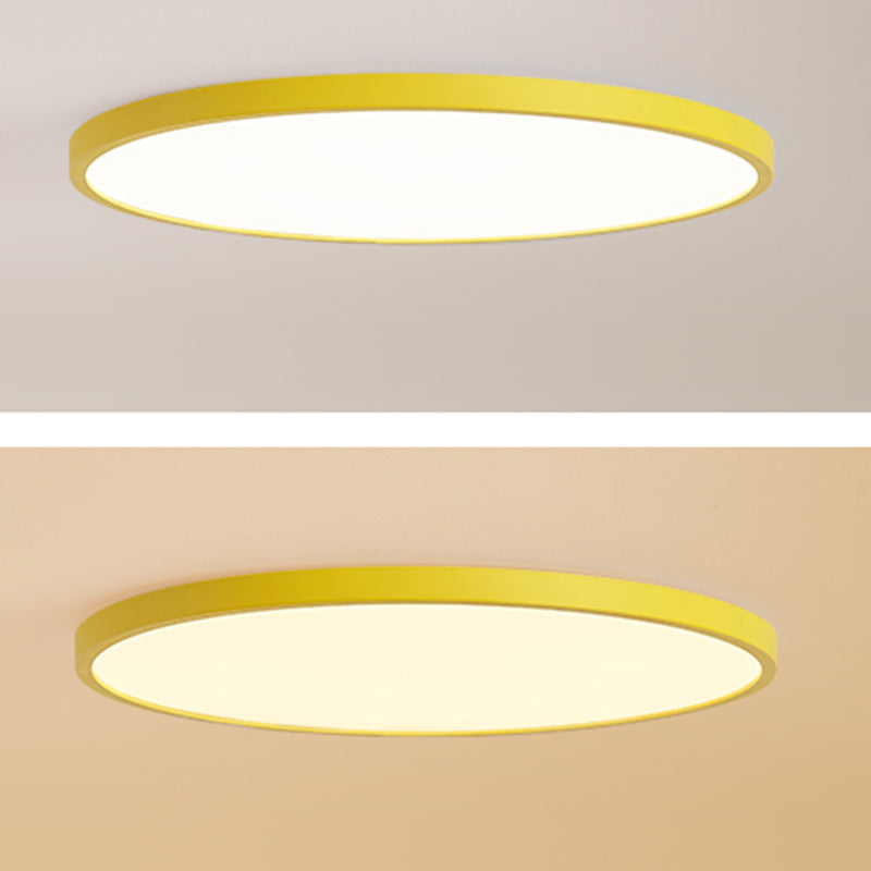 Lámpara de techo de forma redonda de estilo moderno, lámpara montada en techo de metal, 1 luz