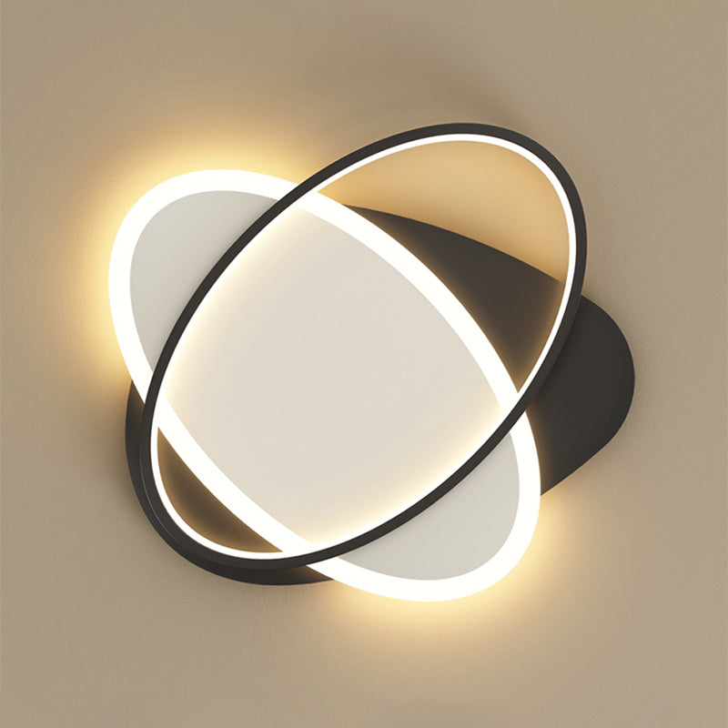 Lámparas de techo empotradas con forma ovalada de metal, estilo moderno, 2 luces