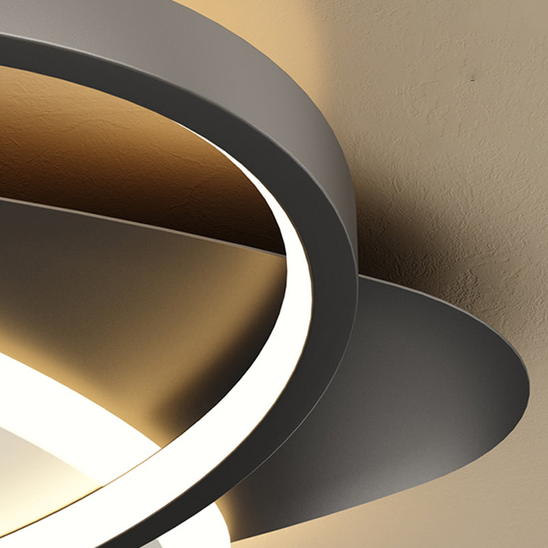 Lámparas de techo empotradas con forma ovalada de metal, estilo moderno, 2 luces