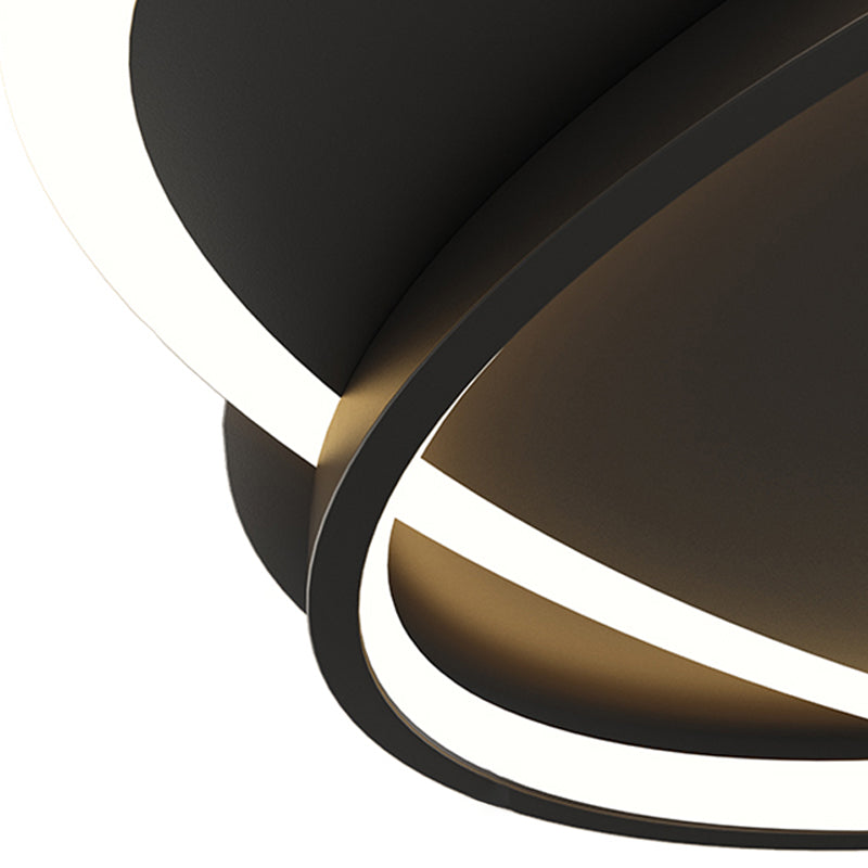 Lámparas de techo empotradas con forma ovalada de metal, estilo moderno, 2 luces