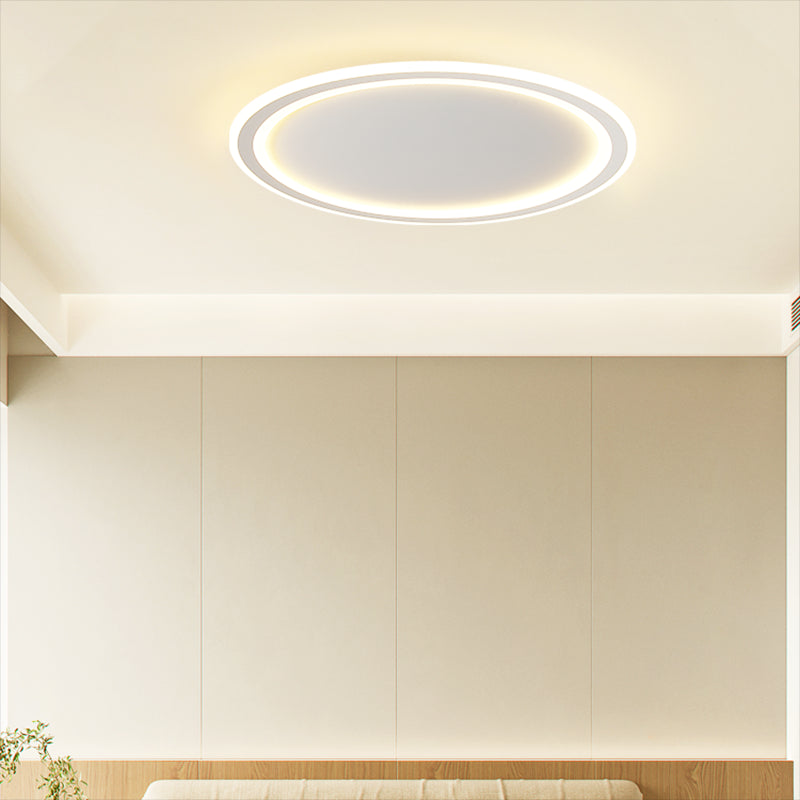 Rotonda Forma Soffitto Fissaggio Moderno Stile Metallo 1 Luce Soffitto Montato Light in bianco