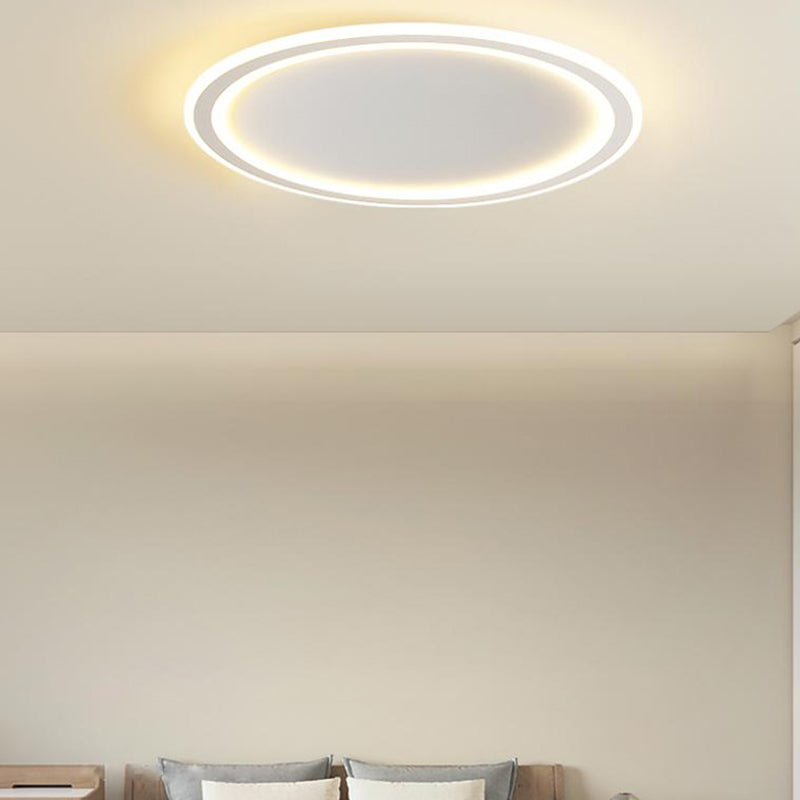 Rotonda Forma Soffitto Fissaggio Moderno Stile Metallo 1 Luce Soffitto Montato Light in bianco