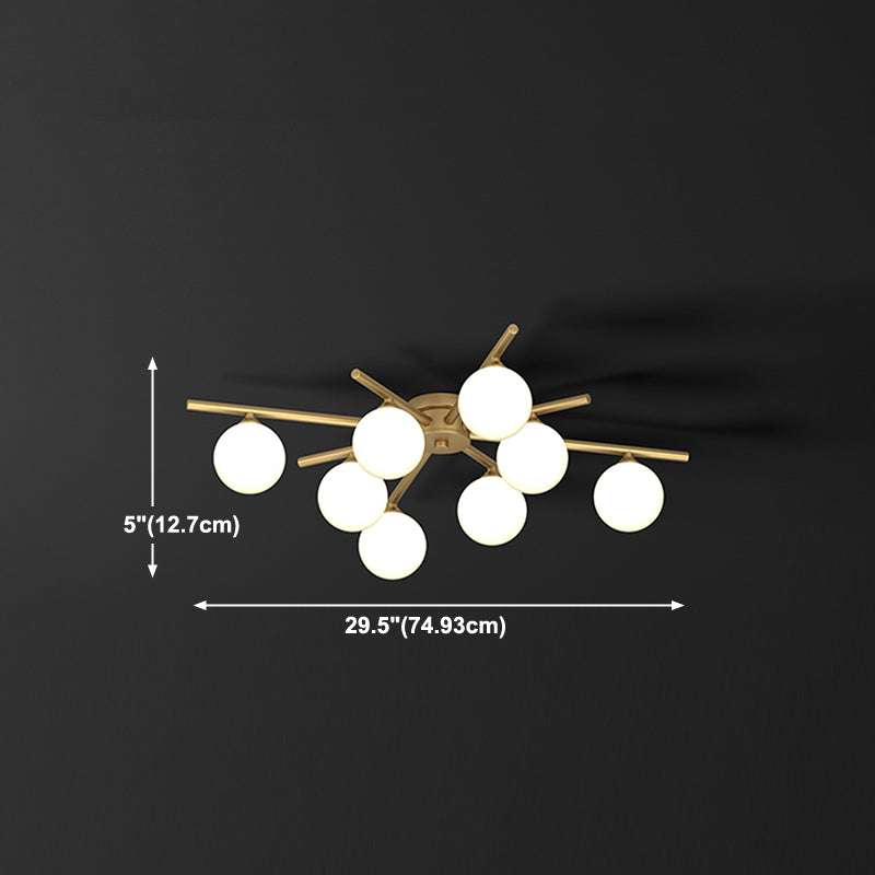 Contemporary Globe Flush Lampada da soffitto in vetro in oro