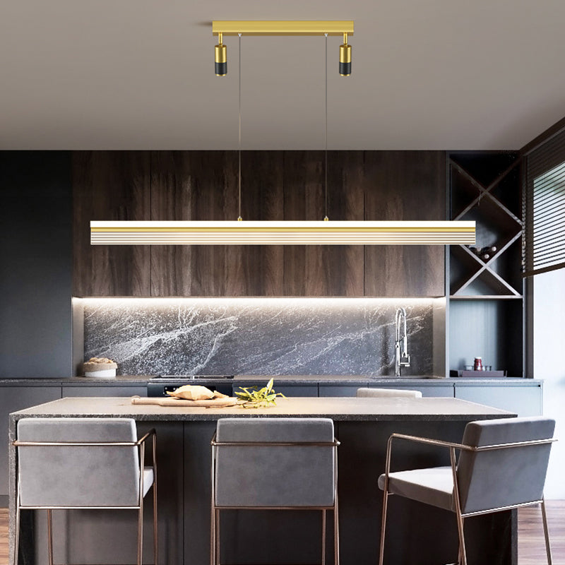 Iluminación de isla de forma lineal estilo moderno metal de 3 luces iluminación de islas