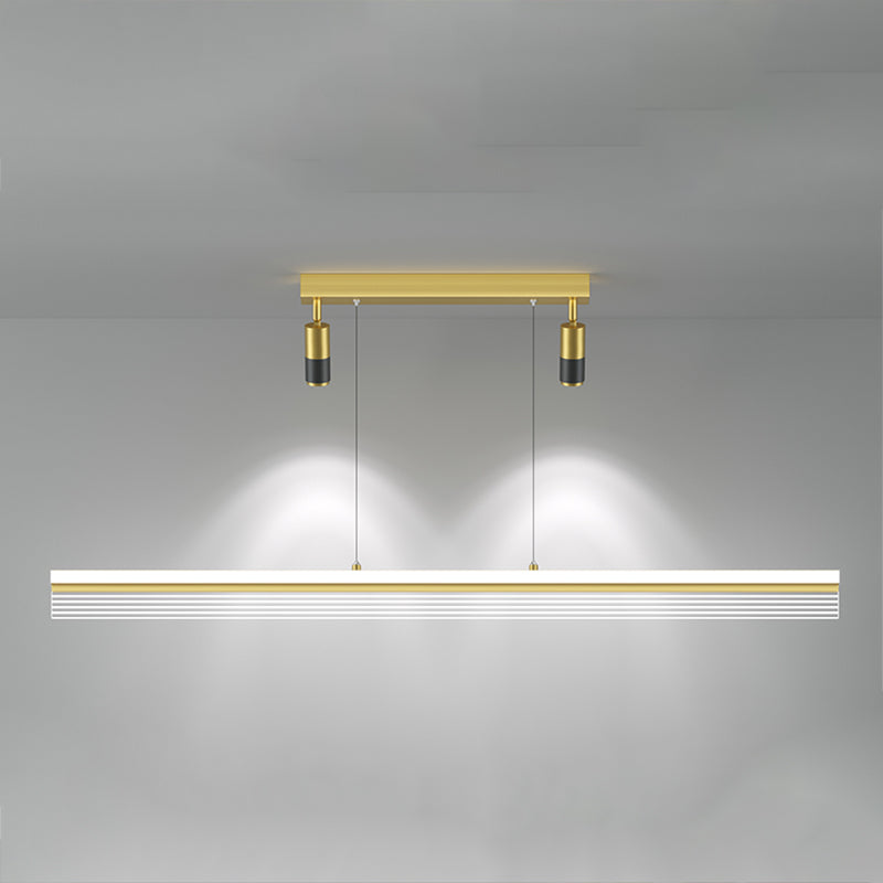 Iluminación de isla de forma lineal estilo moderno metal de 3 luces iluminación de islas