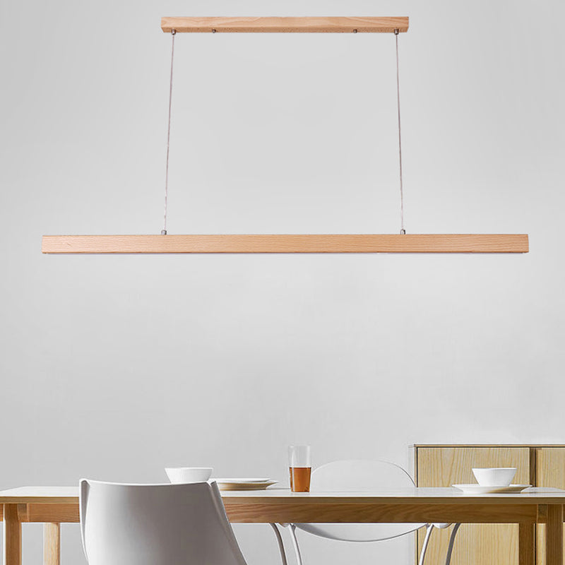 Contemporary Style Linear Shape Pendant Light Wood 1 Light Pendant Lighting Fixture
