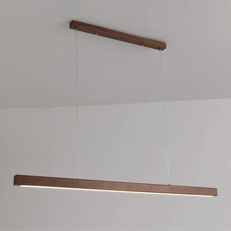 Contemporary Style Linear Shape Pendant Light Wood 1 Light Pendant Lighting Fixture