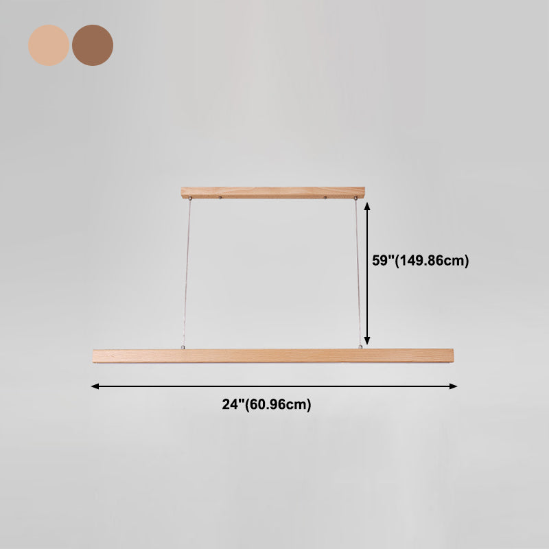 Contemporary Style Linear Shape Pendant Light Wood 1 Light Pendant Lighting Fixture