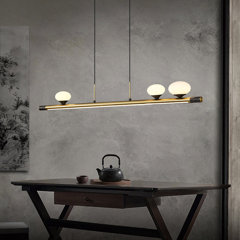 Zeitgenössischer Stil sphärische Inselbeleuchtungsideen Glas 4-Licht-Insellichter