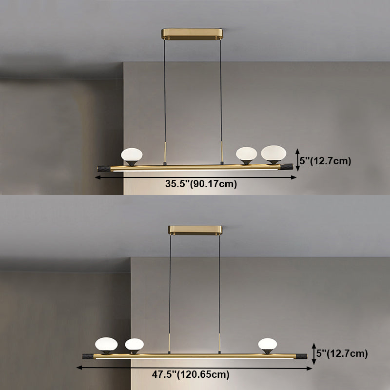 Zeitgenössischer Stil sphärische Inselbeleuchtungsideen Glas 4-Licht-Insellichter