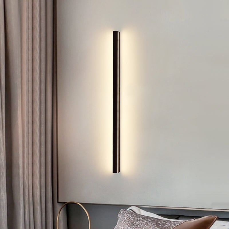 Linear Shape Metal Wall Sconce Modern Style 1- Light Wall Mount Light in Black