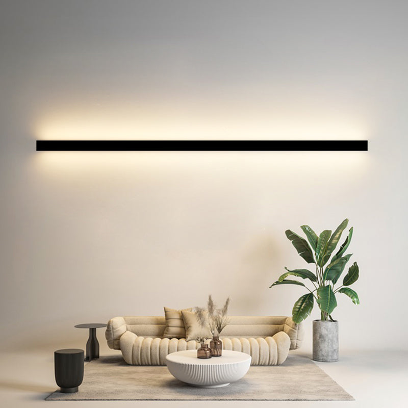 Linear Shape Metal Wall Sconce Modern Style 1- Light Wall Mount Light in Black