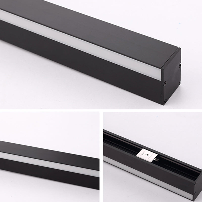 Forma di forma di metallo lineare Stile moderno 1- Montaggio leggero Montano Luce in nero