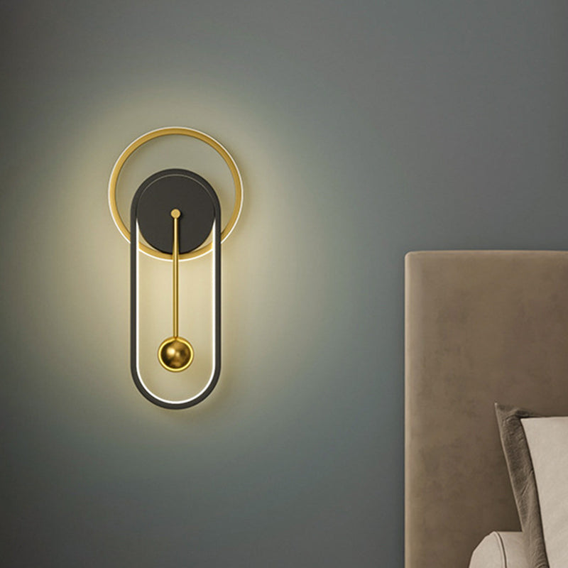 Luci di applique rotonde in metallo Modern Style 2 Apparecchi per illuminazione a parete