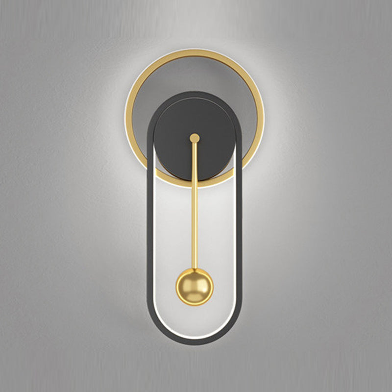 Luci di applique rotonde in metallo Modern Style 2 Apparecchi per illuminazione a parete