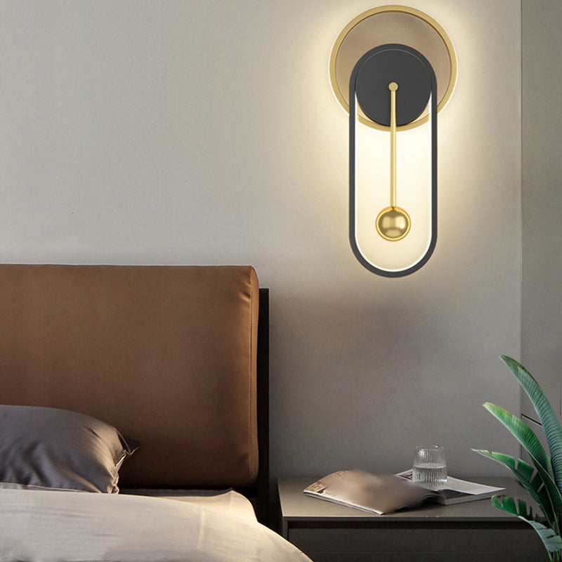 Luci di applique rotonde in metallo Modern Style 2 Apparecchi per illuminazione a parete