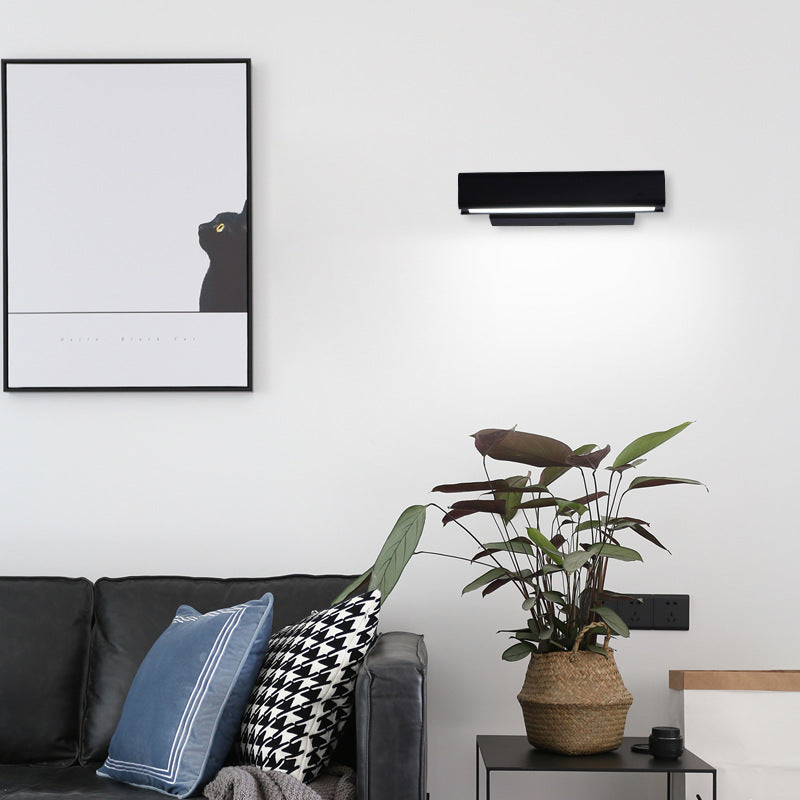 Luci di scarpa rettangolare in metallo MODERNO MODERNA 1 Fissature per illuminazione da parete