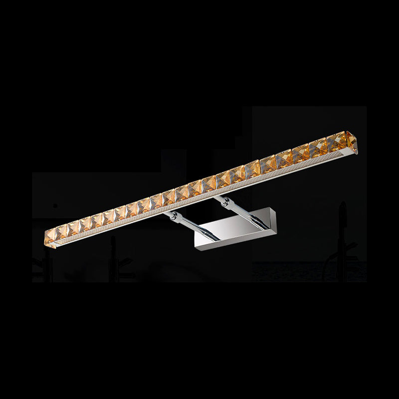 1 Light Linear Vanity Lighting Fixtures Modern Style Crystal LED Mirror Lights