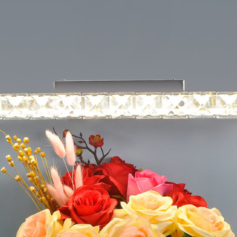 1 Light Linear Vanity Lighting Fixtures Modern Style Crystal LED Mirror Lights