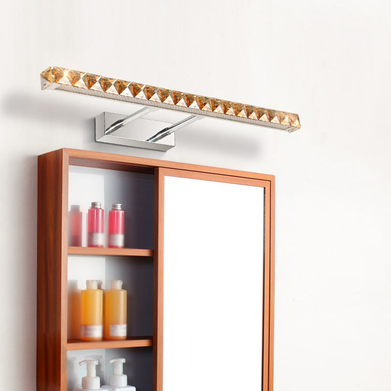 1 Light Linear Vanity Lighting Fixtures Modern Style Crystal LED Mirror Lights