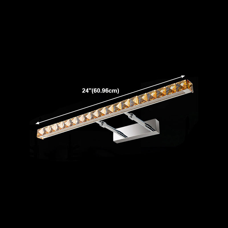 1 Light Linear Vanity Lighting Fixtures Modern Style Crystal LED Mirror Lights