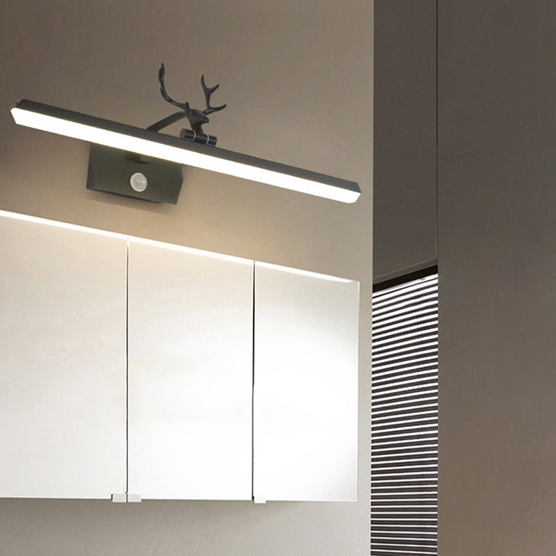 1 Light Linear Vanity Lighting Fixtures Modern Style Metal LED Mirror Lights