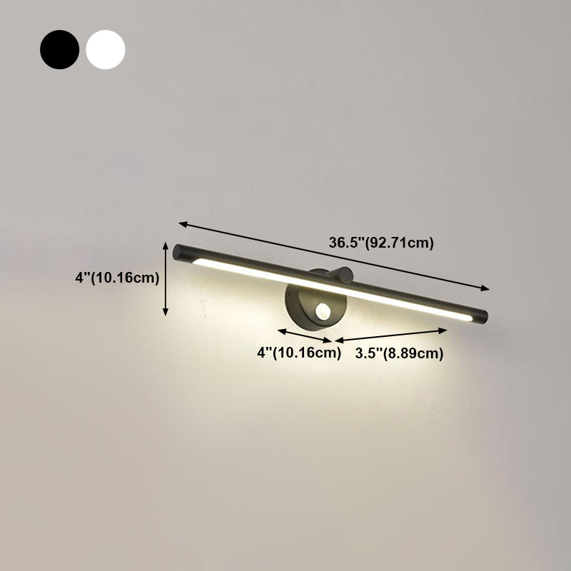 1 Light Linear Vanity Lighting Fixtures Modern Style Metal LED Mirror Lights