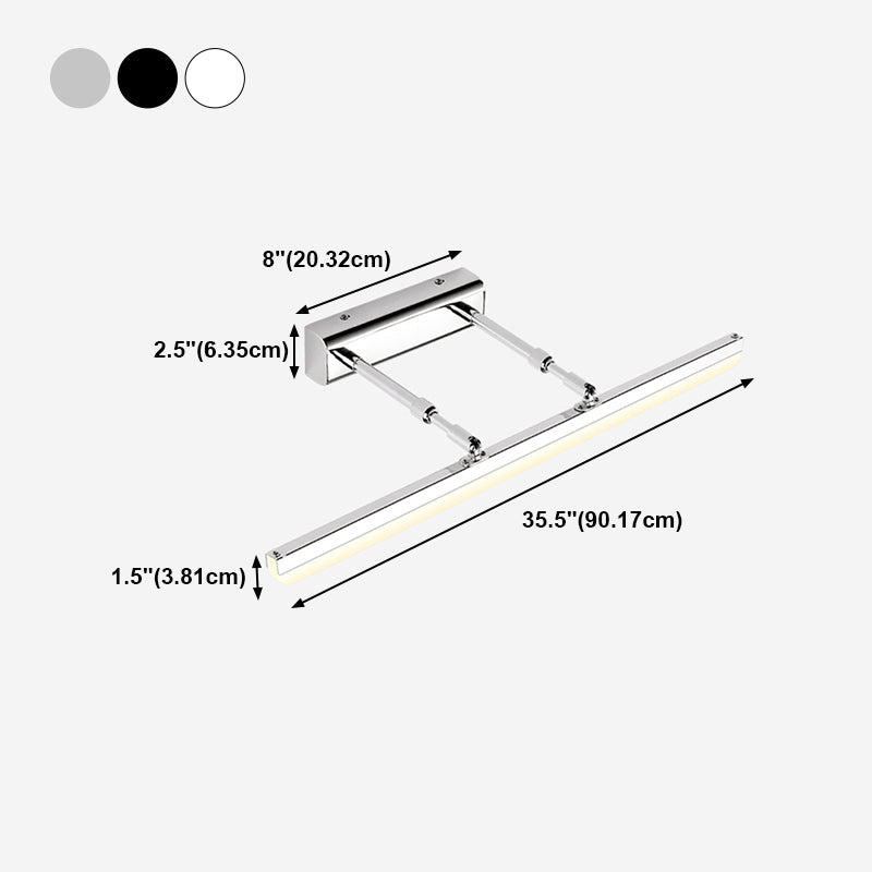 1 Light Tube Vanity Lighting Fixtures Modern Style Metal Vanity Mirror Lights