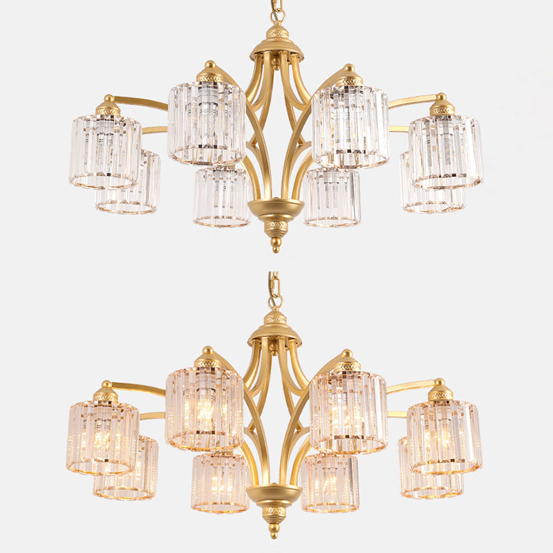 Modern Style Hanging Light Fixture Crystal Pendant Lamp for Bedroom