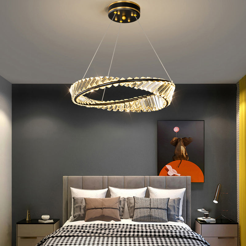 1-Licht-Kristallhänge-Leuchte moderne LED-Anhängerlampe für Schlafzimmer