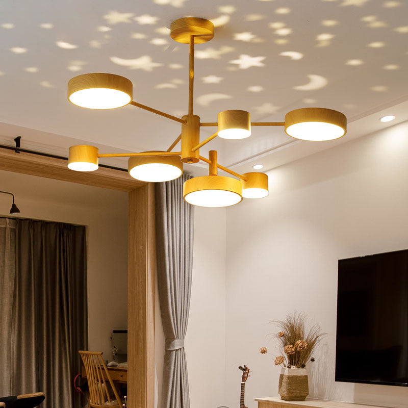 Multi Lights Round Pendant Chandelier Modern Style Metal Hanging Lamps