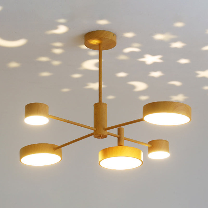 Multi Lights Round Pendant Chandelier Modern Style Metal Hanging Lamps