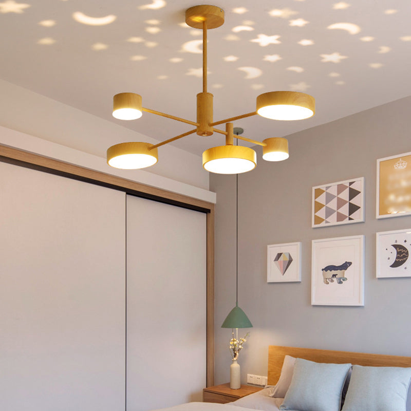 Multi Lights Round Pendant Chandelier Modern Style Metal Hanging Lamps