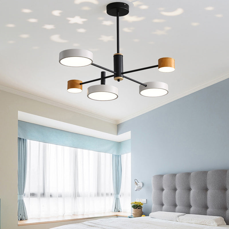 Multi Lights Round Pendant Chandelier Modern Style Metal Hanging Lamps