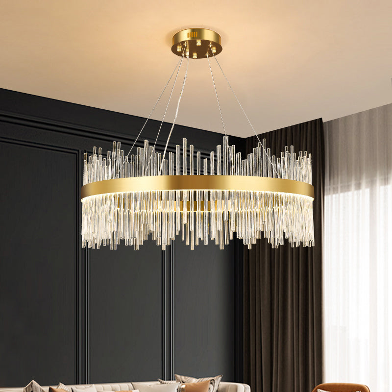 Crystal Hanging Lamp Fixture Modern Style Pendant Lamp for Living Room