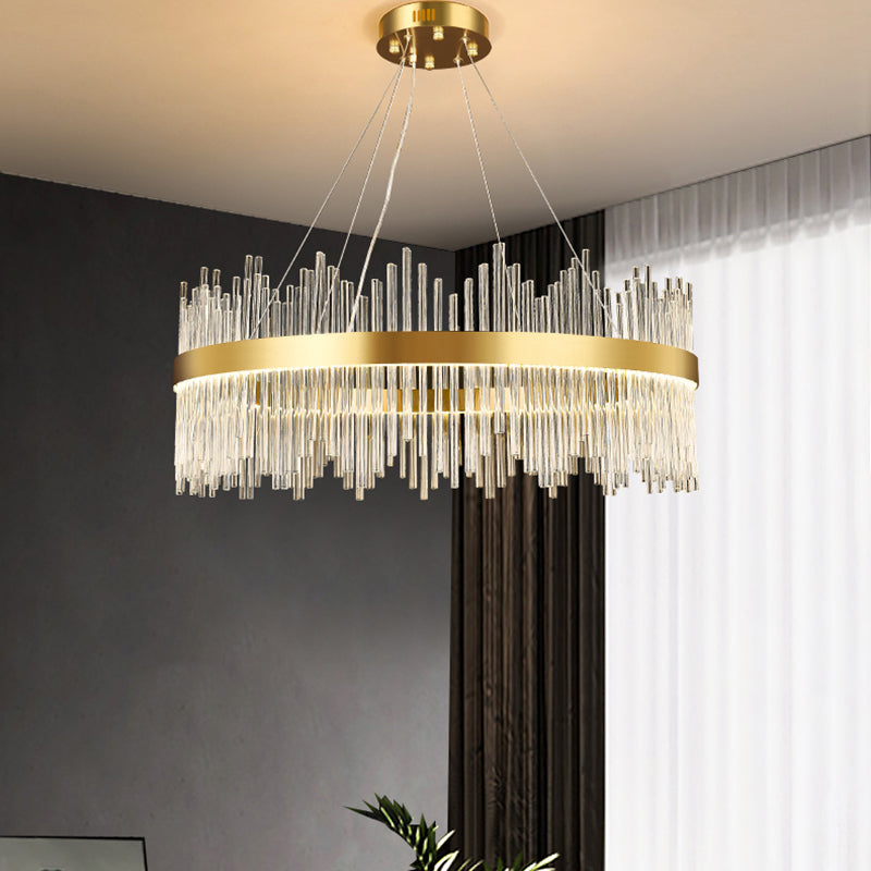 Crystal Hanging Lamp Fixture Modern Style Pendant Lamp for Living Room