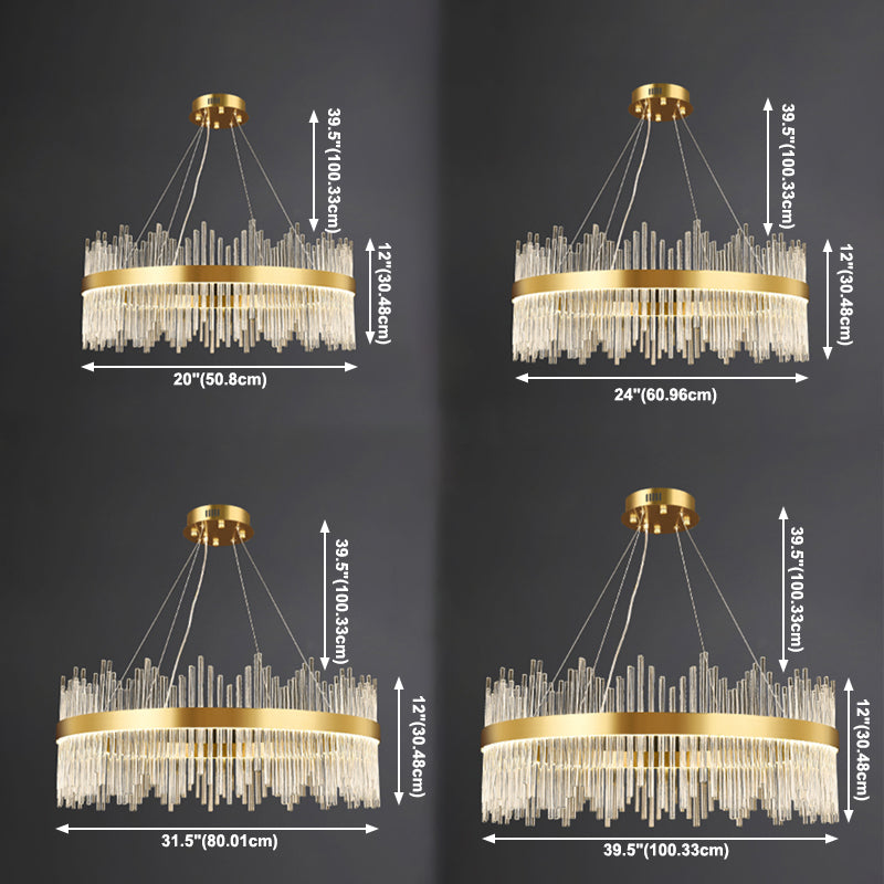 Crystal Hanging Lamp Fixture Modern Style Pendant Lamp for Living Room