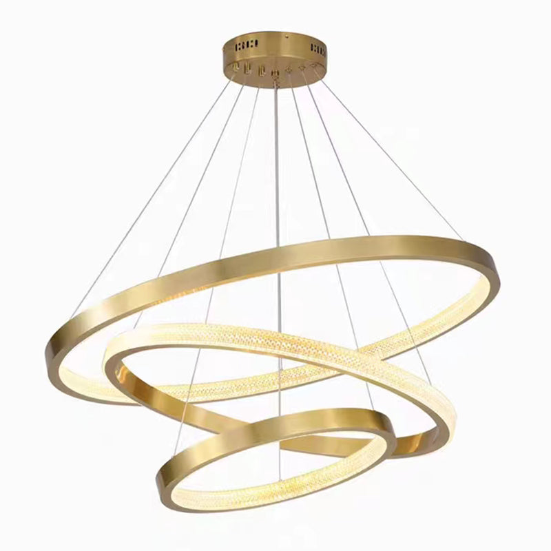 Multi Lights Circle Pendant Chandelier Modern Style Metal Hanging Lamps