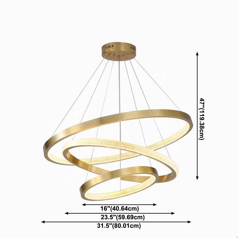Multi Lights Circle Pendant Chandelier Modern Style Metal Hanging Lamps