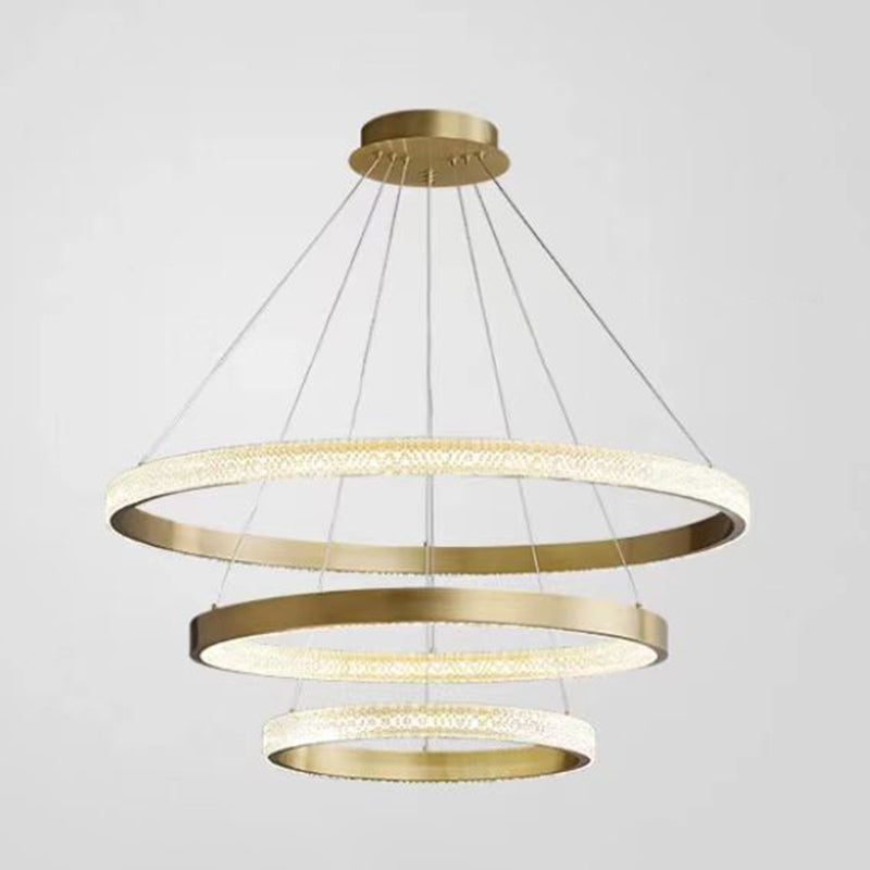 Multi Lights Circle Pendant Chandelier Modern Style Metal Hanging Lamps
