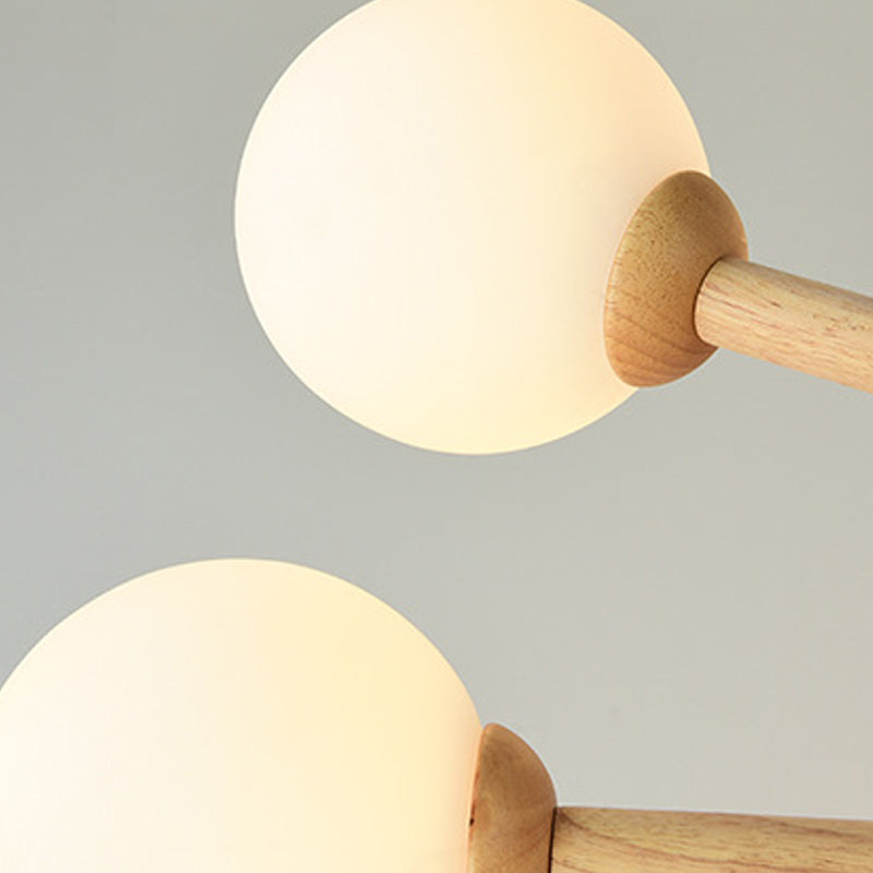 Luces colgantes de rama esférica múltiple de luz Modern Wood Lighting para estudio para estudiar