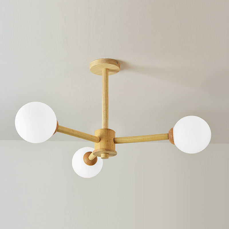Luces colgantes de rama esférica múltiple de luz Modern Wood Lighting para estudio para estudiar
