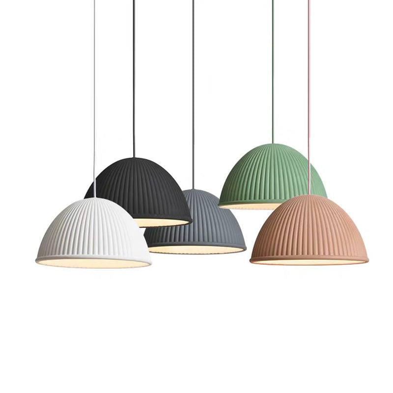 Bowl Shape Hanging Lighting Modern Macaron Style Resin 1 Light Hanging Lamping pour chambre à coucher