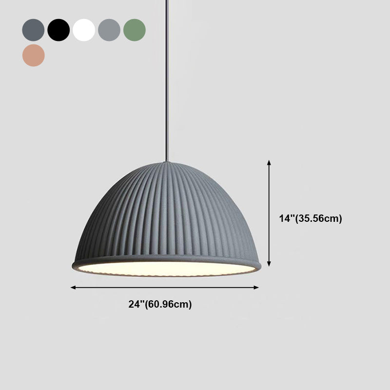 Bowl Shape Hanging Lighting Modern Macaron Style Resin 1 Light Hanging Lamping pour chambre à coucher