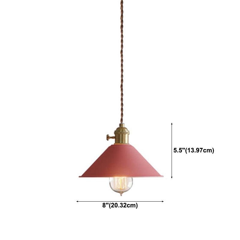 Cône Cone Hanging Lighting Modern Style Metal 1-Light suspendu lampe pour chambre à coucher