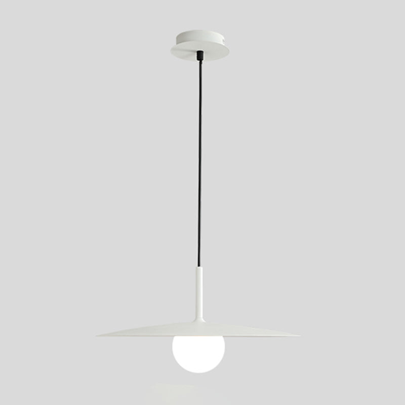 1-Light White Glass Pendant Lighting Fixtures Modern Ceiling Pendant for Bar