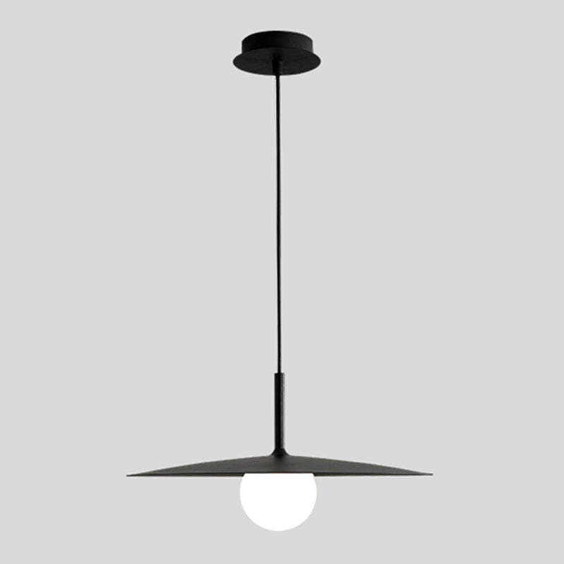 1-Light White Glass Pendant Lighting Fixtures Modern Ceiling Pendant for Bar