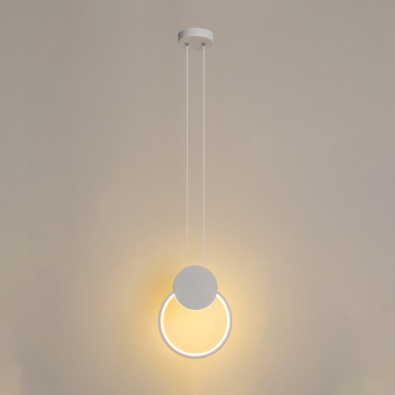 Minimalisme pendentif léger acrylique à 1 lumière LED vers le bas pour chambre à coucher