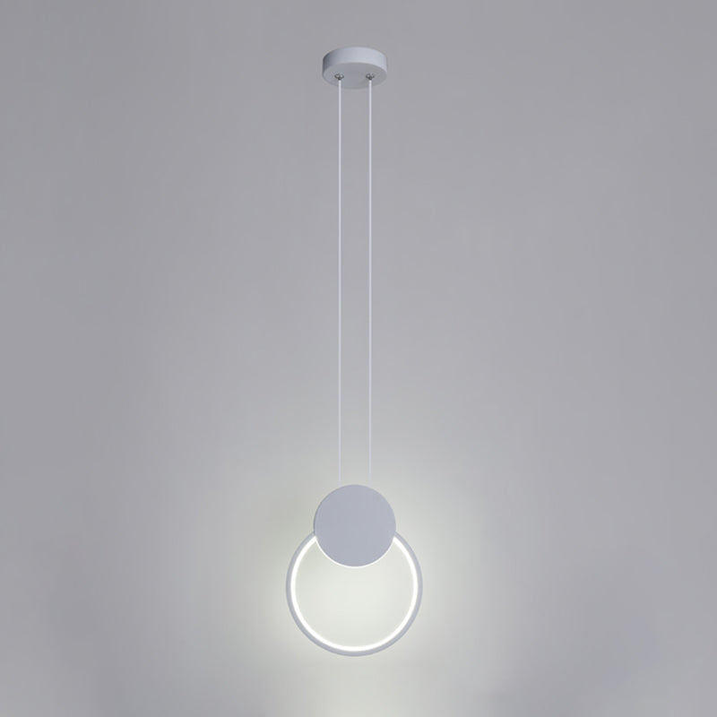 Minimalisme pendentif léger acrylique à 1 lumière LED vers le bas pour chambre à coucher